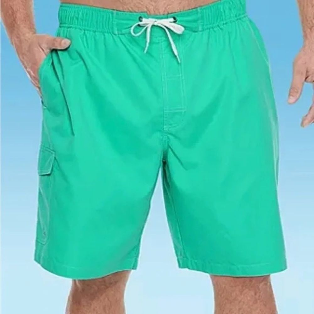 St. John's Bay Teal Swim Trunks